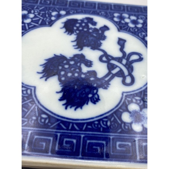 Chinese Blue and White Porcelain Opium Pillow Incense Burner Antique Used - Picture 16 of 16